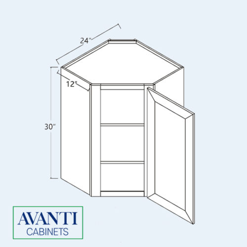 24x30 wall diagonal shaker cabinet